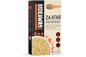 Sideaway Foods All Natural Couscous, Za'atar Seasoning, Quick & Convenient, Pantry Item, Ready in 5 Min, Moroccan-Style, Higher Protein Then Rice, Easy Side Dish, 5oz (Pack of 6)
