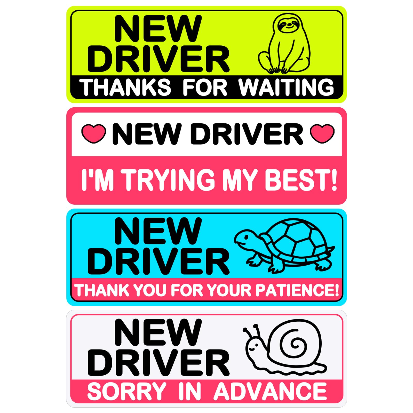 Photo 1 of 4Pcs Student Safety Warning Reflective Magnetic Stickers, Removable Lovely Student Driver Sticker Magnet Supplies for Car, Keep Your Distance Safety Sign Suitable for Novice Drivers & Students