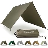 AquaQuest Safari Tarp &ndash; Lightweight Waterproof (5,000mm) Seam-Taped Ripstop Rain Fly for Backpacking, Thru-Hiking &amp; Hammock Camping