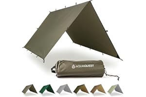 AquaQuest Safari Tarp – Lightweight Waterproof (5,000 mm) Seam-Taped Ripstop Rain Fly for Backpacking, Thru-Hiking & Hammock 