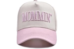 KIDHABE Vintage Two-Tone Women's Baseball Cap, Mommin Trucker Hat for Women & Men, Adjustable Baseball Cap, Mother Day Ponytail Hat