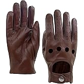 Zjjseloru Mens Genuine Lambskin Leather Driving Gloves Unlined, Touchscreen