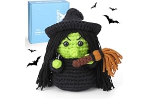 CrochetBox Crochet Kit for Beginners Adults - Witch Starters Crochet Kit, Beginners Crocheting Kitting for Adults Kids, Craft Gifts with Crochets Yarns, Hook, Step-by-Step Video, Instruction