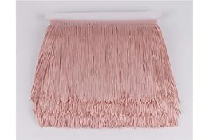 HEARTWISH Fringe Trim Lace Polyerter Fibre Tassel 6inch Wide 10 Yards Long for Clothes Accessories Latin Wedding Dress DIY Lamp Shade Decoration Black White Red(Nude Pink)