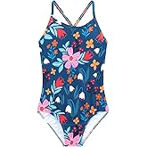 Girls One Piece Swimsuits Summer UPF 50+ Quick Dry Beach Bathing Suit Cross Shoulder Strap Swimwear 2-10 Years