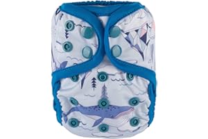 Sigzagor Newborn Baby Diaper Nappy Cover 8lbs-10lbs (Bear Whale)