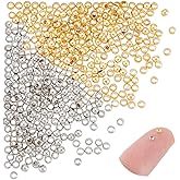 UNICRAFTALE 400 pcs 2 Colors Real 18K Gold Plated Spacer Beads 2mm Round Beads Brass Crimp Beads Metal Smooth Bead Loose Beads for DIY Bracelet Pendant Jewelry Making