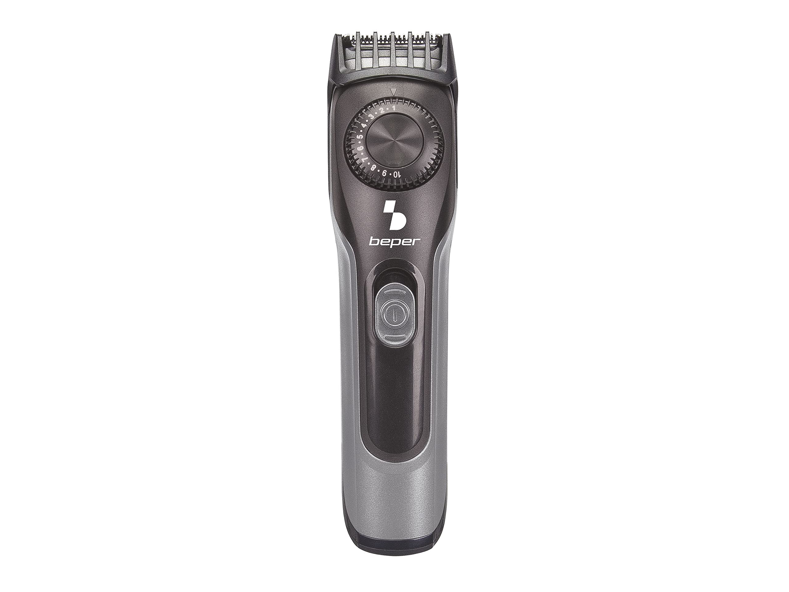 Beper 40.332 - Rechargeable Beard Trimmer, Also Suitable for Hair, Removable Stainless Steel Blades, 20 Lengths, Charging with USB Cable (Wall Adapter Not Included)
