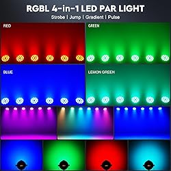 200W Stage Par Lights, RGBL 4-in-1 LED Par Can