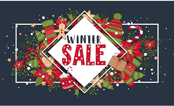 Amazon Com Half Price Banners Winter Sale Holidays Vinyl