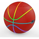 Mini Light Up Basketball | Glow in The Dark LED,Built‑in Bluetooth Speaker | Portable for Kids Indoor Outdoor Night Games, Birthday Gifts for Boys 8‑12