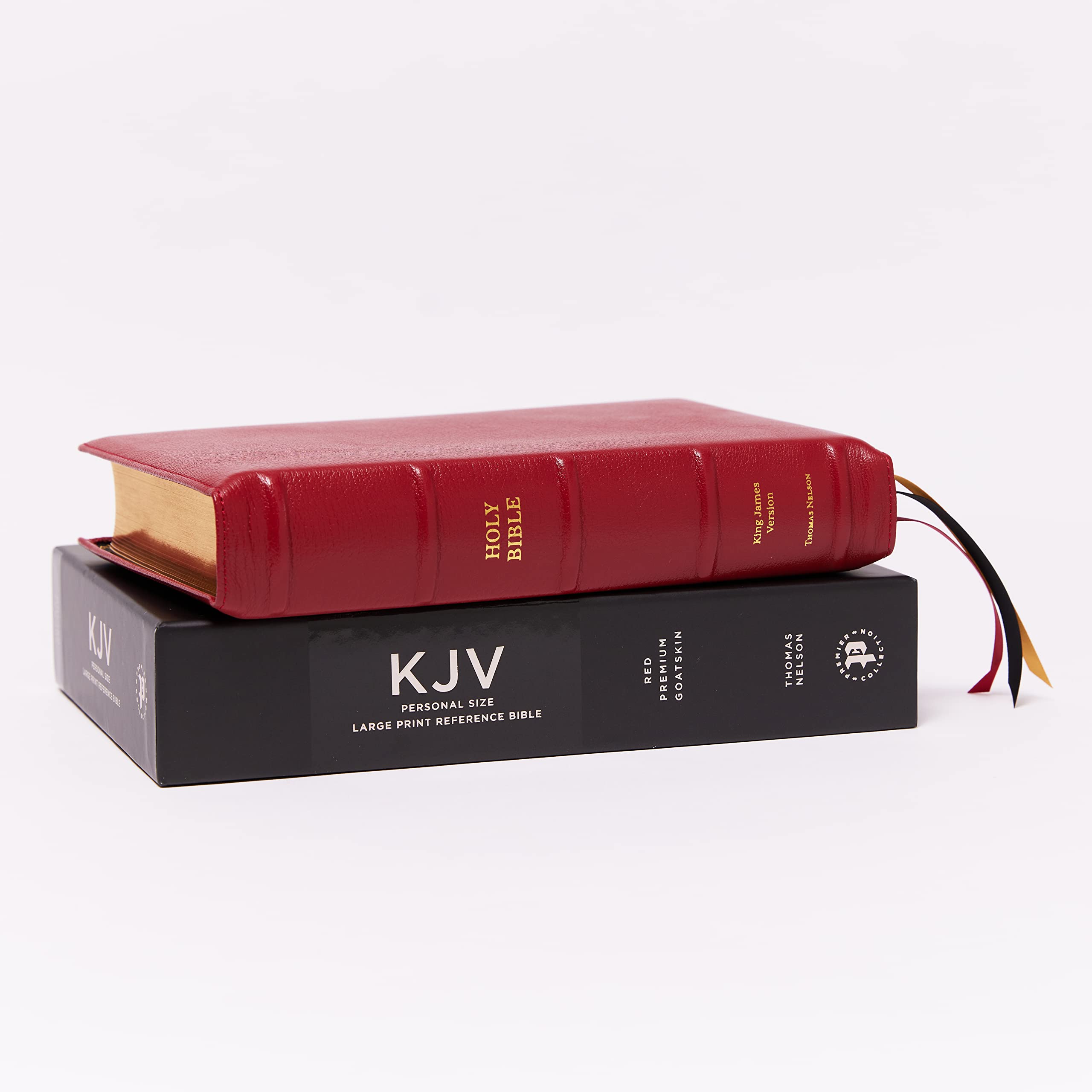 KJV Holy Bible: Large Print Single-Column with 43,000 End-of-Verse Cross References, Red Goatskin Leather, Premier Collection, Personal Size, Red Letter: King James Version KJV Holy Bible: Large Print Single-Column with 43,000 End-of-Verse Cross References, Red Goatskin Leather, Premier Collection, Personal Size, Red Letter: King James Version Leather Bound