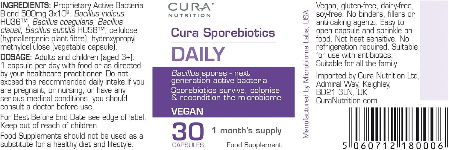 CURA NUTRITION SPOREBIOTICS, Spore Based Probiotic with Antioxidants, Active Bacteria Daily Supplement to Boost Akkermansia - Image 3