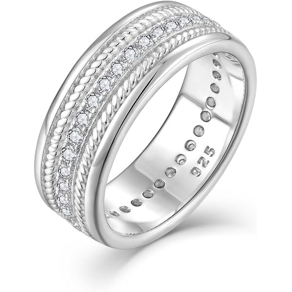 My Daily Styles 925 Sterling Silver Men's Silver-Tone Micro Pave