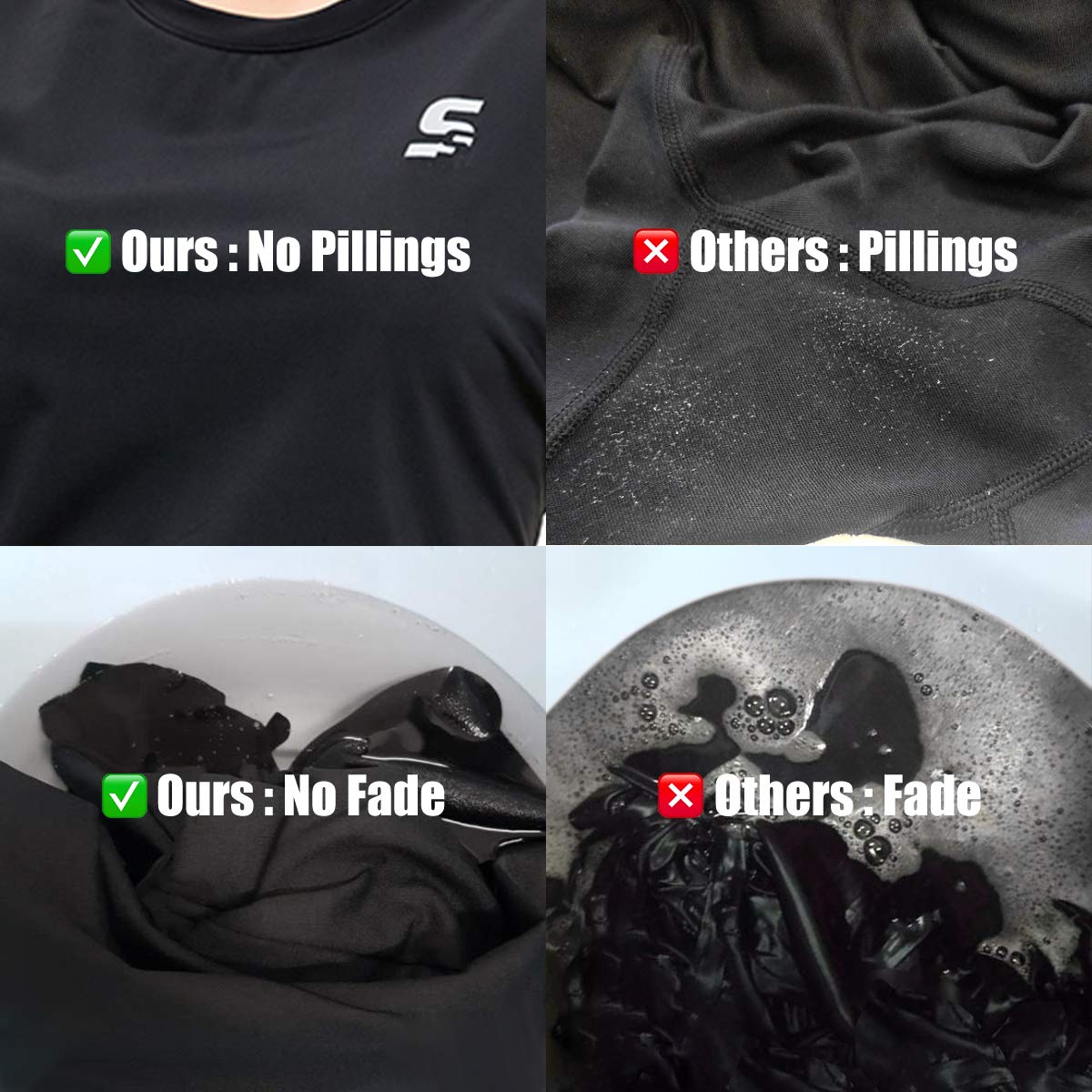 SS COLOR FISH Black Compression Shirt Women Baselayer L