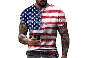 Oiefeen American Flag Print Men's Short Sleeve T-Shirt