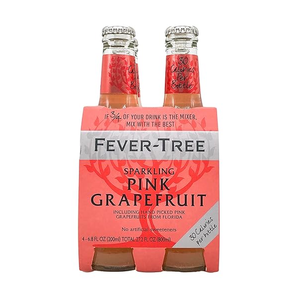 FEVER-TREE SPARKLING PINK GRAPEFRUIT MIXER, 6.8 FL OZ (PACK OF 4)