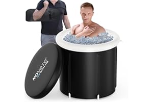 Novoto Ice Bath Tub with Cover, 100 Gallons Cold Plunge Tub for Athletes, Inflatable Ice Tubs for Ice Baths at home & outdoor, Portable Ice Bath Plunge Pool for Recovery