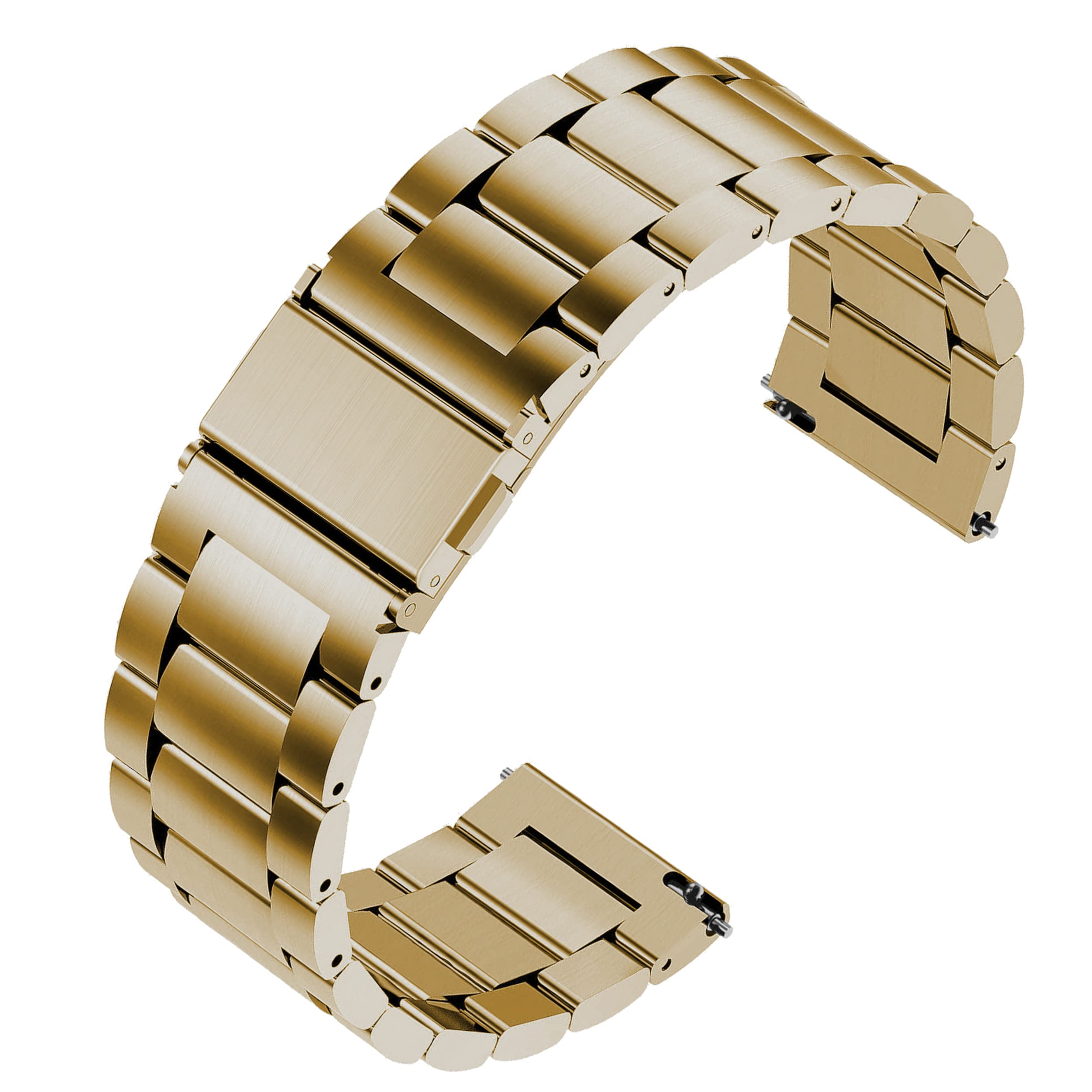 mumbi Stainless Steel, Silicone or Faux Leather Watch Strap Widths, gold, 18mm, Stainless steel
