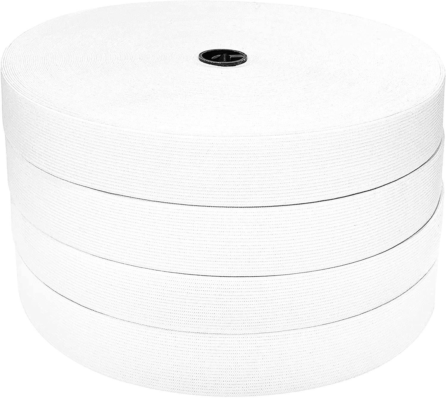 25 Meters Elastic Sewing Band, Flat Elastic Ribbon, Wide Elastic Tape, Flat Elastic Band, Elastic Sewing Fabric, Tapes for DIY Sewing (White, 25M x 40MM)