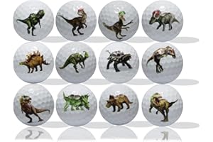 GBM GOLF BALL MANUFACTURERS Dinosaur Golf Ball 12pk Great Gift IDEA from Moms, DADS and Kids - Perfect for The Person who has Everything.