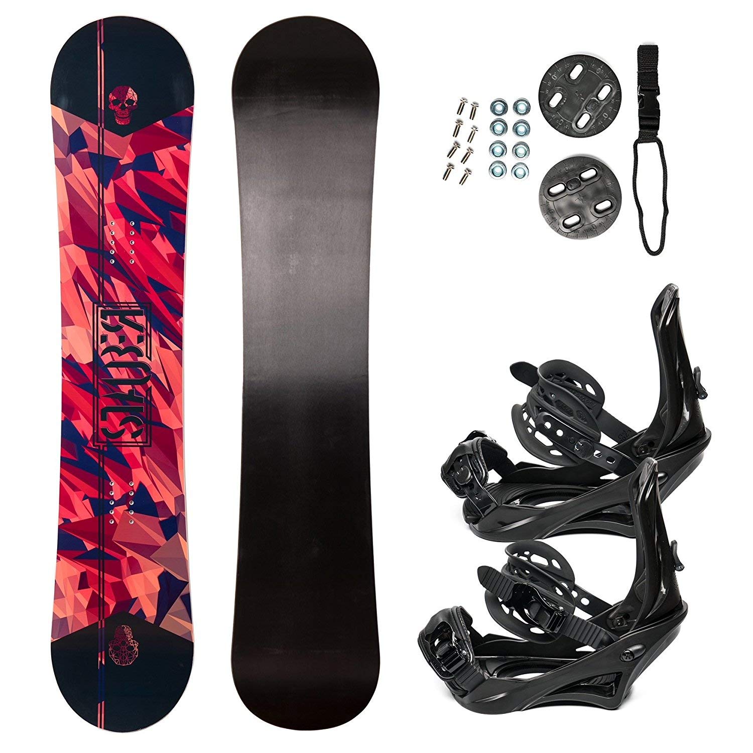 STAUBER Summit Snowboard & Binding Package Sizes 128, 133, 138, 143, 148,153,158, 161- Best All Terrain, Twin Directional, Hybrid Profile - Adjustable Bindings - Designed for All Levels