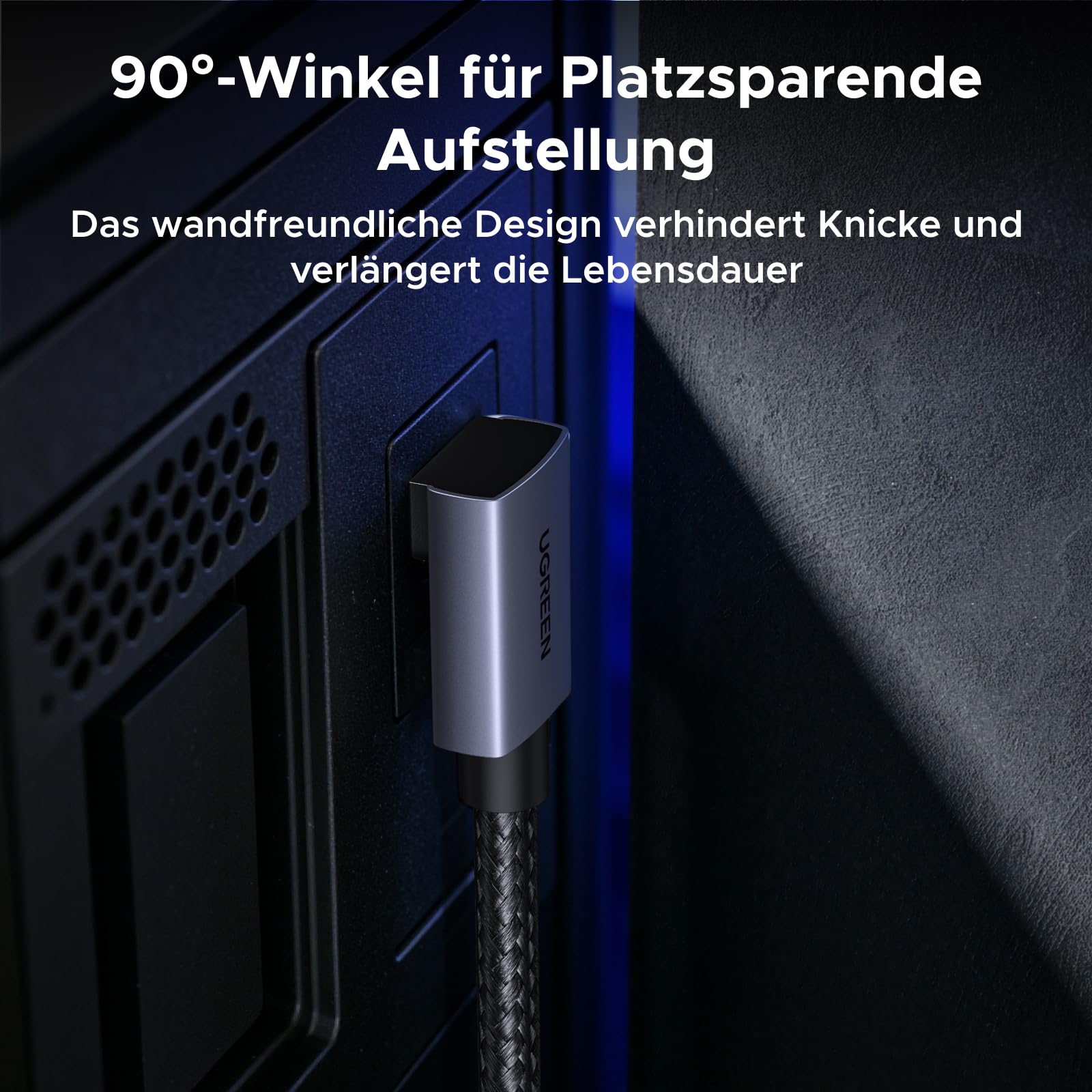 UGREEN 16K 90 Grad Winkel Displayport Kabel 2.1 16K 10K 60Hz 8K 120Hz (2M) 5
