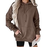 ANRABESS Women Hoodies Long Sleeve Loose Fit Fleece Hooded Sweatshirts Drawstring Pullover Top With Pockets 2025 Fall Outfits