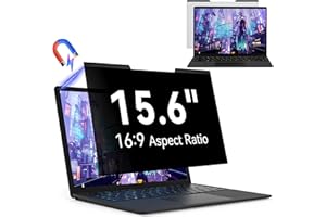 PROTESCREEN Magnetic 15.6 Inch Laptop Privacy Screen for 16:9 Computer Monitor, Removable Anti Glare Blue Light Filter Protector, 15 in Privacy Shield Compatible with Lenovo Hp Dell Acer Asus Thinkpad Envy Xps