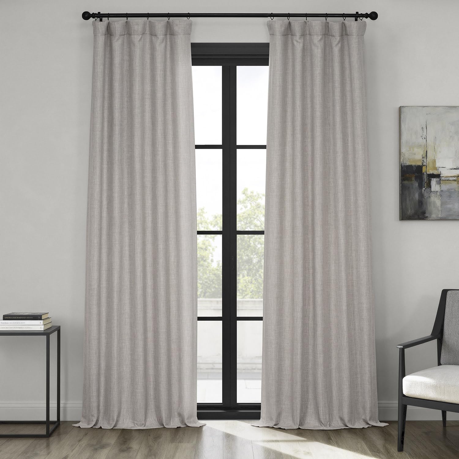 HPD Half Price Drapes Faux Linen Textured Room Darkening Curtains for Bedroom 96 Inches Long (1 Panel), 50W X 96L Curtains for Living Room Home Decor, Clay