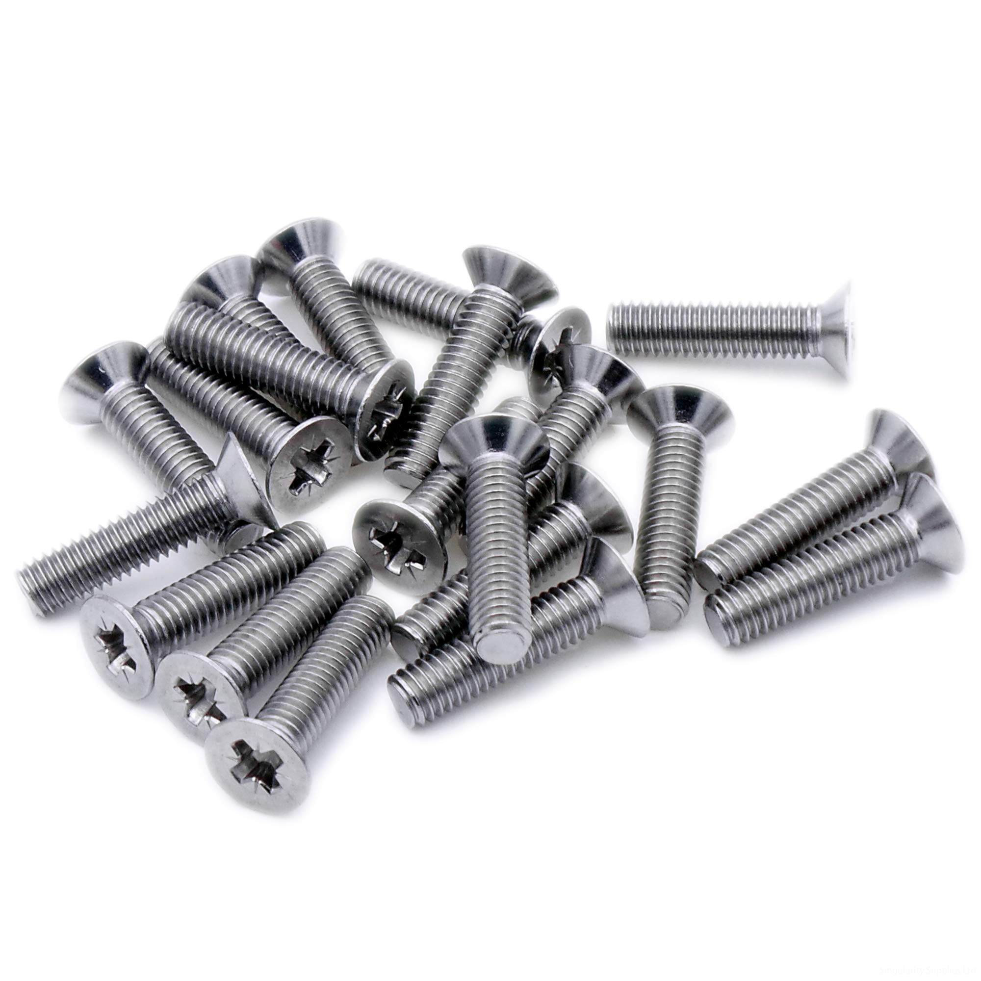 M2 (2mm x 14mm) Pozi Countersunk Machine Screw (Bolt) - Stainless Steel (A2) (Pack of 20)