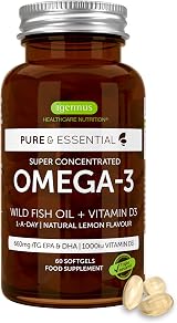 Igennus Omega-3 Wild Fish Oil & D3 1000iu, 60 Servings, IFOS Certified