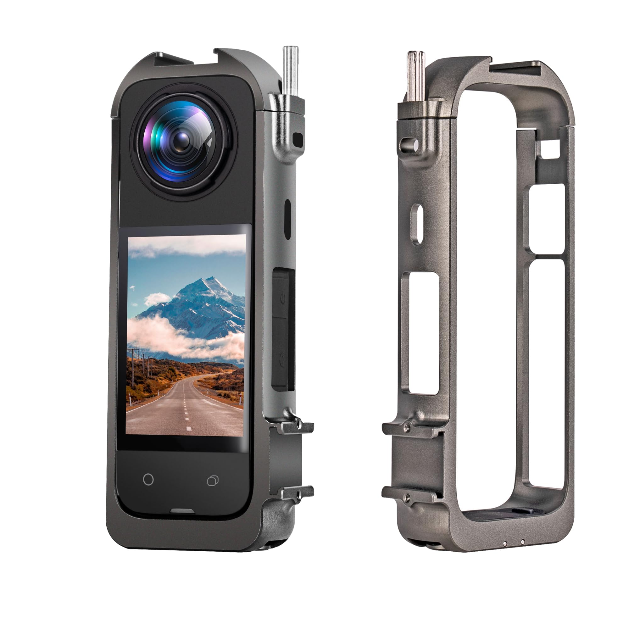 Fututech 1/4 Aluminum Protective Frame for Insta360 X4 Case Cage for Action Camera Protector Adapter Cold Shoe Connector Extended Accessories