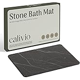 Calivio Quick Dry Shower Stone Bath Mat, Super Absorbent & Non-Slip 24 x 16 Inch Diatomaceous Earth Mat, Durable & Easy to Clean Diatomite Bath Mat for Bathroom Floor/Kitchen (Dark Gray)