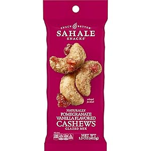Sahale Snacks Pomegranate Vanilla Flavored Cashews Glazed Mix, 1.5 Ounces (Pack of 9)