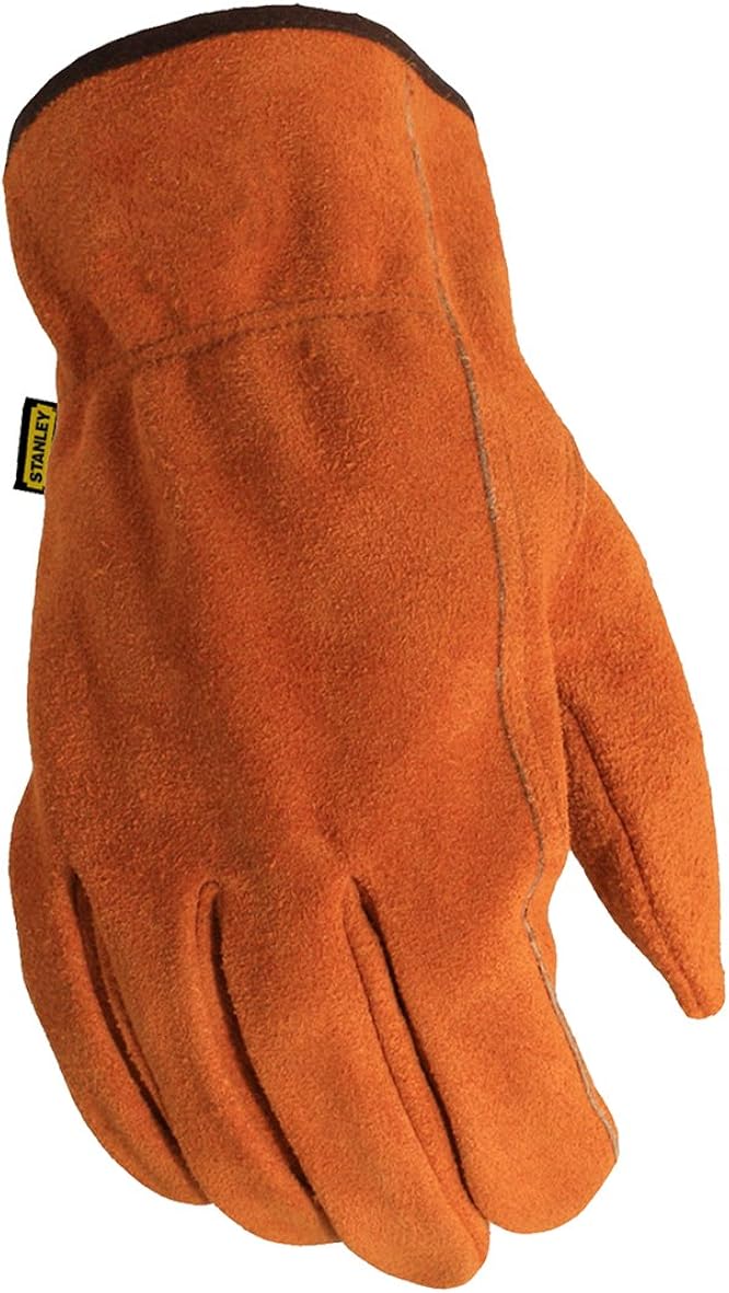 STANLEY Unisex SY710L Split Leather Cowhide Glove, Light Brown, Itm