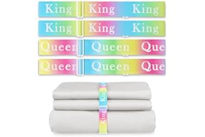 XRACEPHOL Adjustable Bed Sheet Organizers and Storage Bands Elastic Sheet Keepers Straps for Linen Closet Sheet Set Organizer for Foldable Bedsheet（2Pcs Queen+2Pcs King, Rainbow）