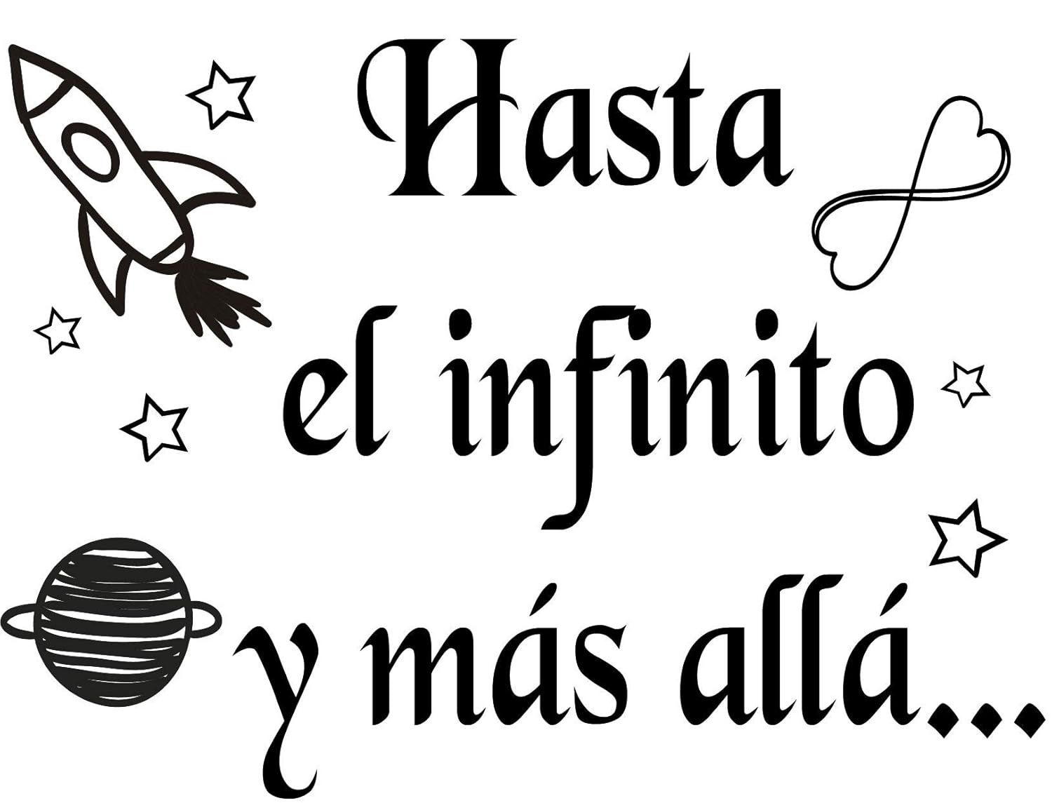 Docliick® Vinilos de pared decorativo con frase decorativaHASTA EL