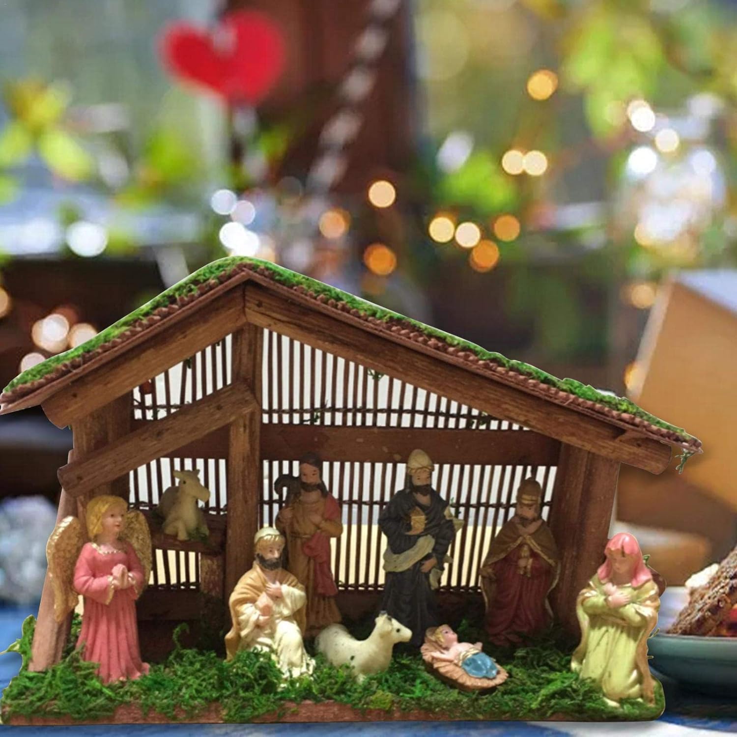 Download Nativity Scene Wooden Nativity Scene Set Illuminated Christmas Nativity Scene Ornament For Room Decoration Home Kitchen Nativity Springcanyonwsd Com