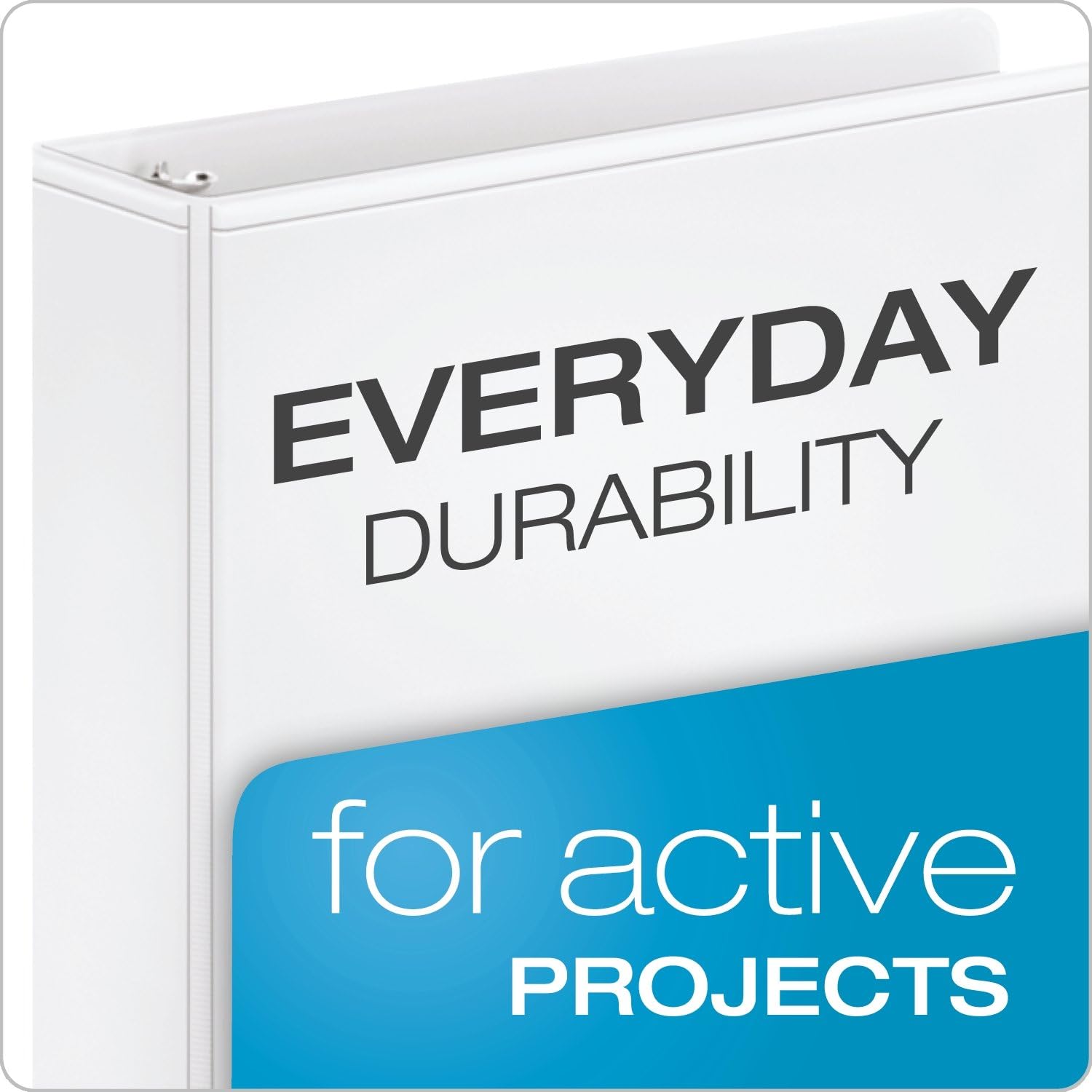 Cardinal 3 Ring Binder, 1 Inch Treated Binder, Locking Slant-D Rings, Customizable ClearVue Covers, Holds 270 Sheets, White : View Binders : Office Products