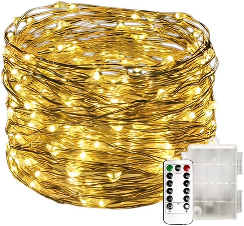 SZMiNiLED Led Fairy Light Battery Operated Warm White 3m/10ft 30 LEDs Copper Wire Christmas String Light