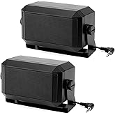 QWORK 5W External Communications Speaker - 2 Pack 8 Ohms with 3.5mm Plug, 6.23ft Cable for Ham Radio, CB, and Scanners, HF Transceivers- Black