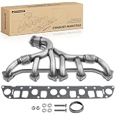 A-Premium New Stainless Steel Exhaust Manifold Kit W/Gaskets &amp; Hardware | Compatible with Jeep Grand Cherokee 1993-1998, Wrangler Cherokee 1991-1999, Comanche, TJ, 4.0L, Replaces 33007072, 4883385