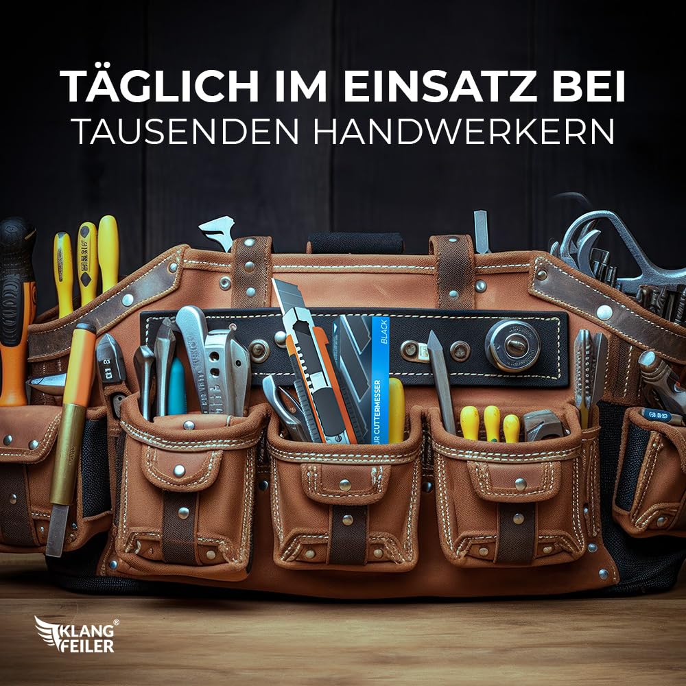 Klangfeiler® 25 Cuttermesser Klingen - BLACK - 18mm Breite - Schwarze Cutterklingen für den Cutter 5