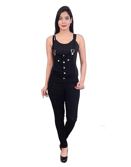 dungaree dress black