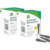 OneTouch Delica Plus 30-Gauge Lancets for Diabetes Testing, 200 Count | Silicone-Coated 30-Gauge Lancets for Blood Glucose Testing, Sterile Blood Sampling for Lancing Devices