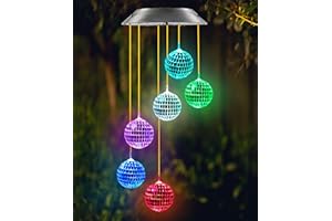 Kwaiffeo Solar Disco Ball for Garden Patio Outdoor Decor, Lovely Color Changing Lights, Birthday Gifts for Women, Gifts for Mom Grandma Teacher