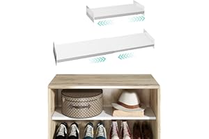 jkxoo 2Pack Adjustable Closet Shelves Organizer, Shelves for Closet Organization, Expandable Tension Shelf Storage Rack for Cabinet Wardrobe Cupboard Kitchen Bathroom