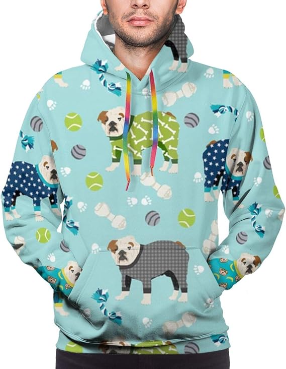 Amazon Co Jp かわいい英語ブルドッグパジャマ メンズ パーカー ファッション カーディガン キャップ付き カジュアルウェア 服 ファッション小物