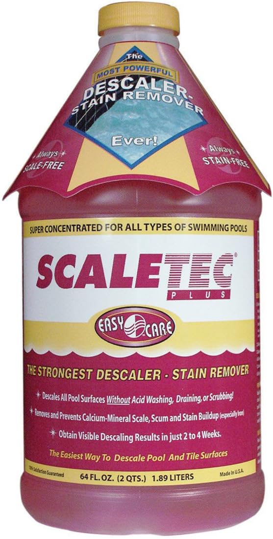 EasyCare 20064 Scaletec Plus Descaler and Stain Remover, 64 oz. Bottle : Swimming Pool Algaecides : Garden & Outdoor